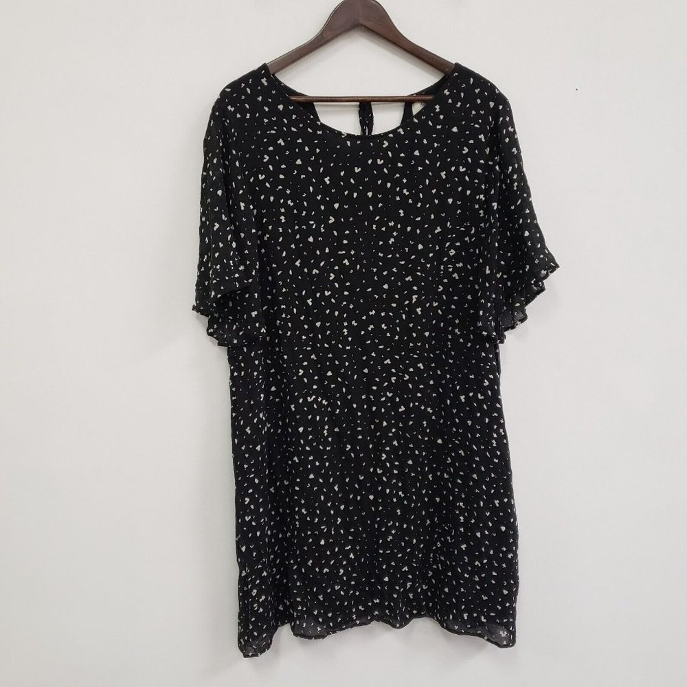 Cloth & Stone Anthropologie Womens Sweetheart Tunic Dress Size XL Black White